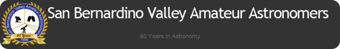 Banner - San Bernardino Valley Amateur Astronomers - 60 years in Astronomy